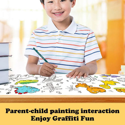 Children's Drawing Roll Sticky Color Filling Paper Graffiti Scroll Coloring Paper Roll For Kids DIY Painting Educational Toys