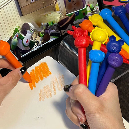 6/12 Color Plastic Crayons-Children's Non-Dirty-Hand, Suitable for Kindergarten Drawing, Graffiti Art & School Supplies