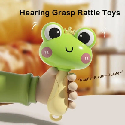 New Plastic Rattle with Crisp Sound Bright Appearance Handbell Cartoon Kid Maracas Sensory Grasp Toy