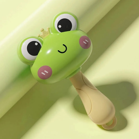New Plastic Rattle with Crisp Sound Bright Appearance Handbell Cartoon Kid Maracas Sensory Grasp Toy