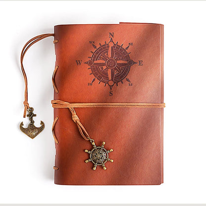 Retro Notebook Traveler Diary Leather Soft Cover Small Size 13x9cm Replaceable Kraft Paper Inner Notebooks & Notepads