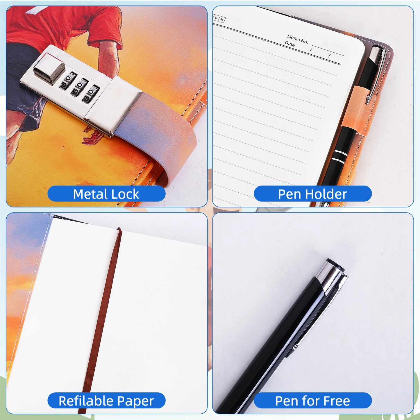 Diary With Lock for Kids,Journal for Boys With Lock and Key,Notebook With Lock for Teens Writing
