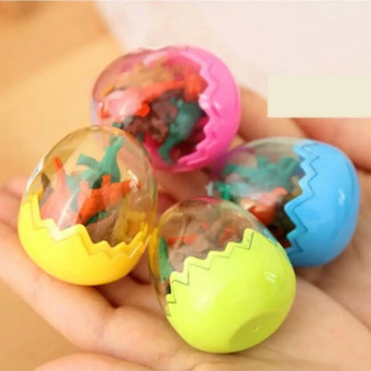 8 Pcs/Pack Erasers Students Stationary Gifts Novelty Dinosaur Egg Pencil Rubber Eraser with Egg School Office Erase Supplies