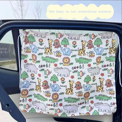 PARE SOLEIL BÉBÉ VOITURE| Installation facile à ventouse rideau s'ouvre et se ferme