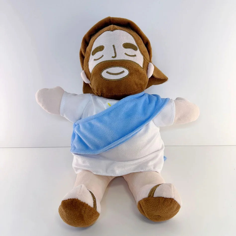 Maria Children Music Soothing Breathing Doll Jesus Plush Toys Sleep Companion Toy Sound and Light Dolls Christmas Birthday Gift