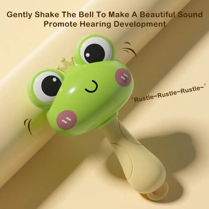 New Plastic Rattle with Crisp Sound Bright Appearance Handbell Cartoon Kid Maracas Sensory Grasp Toy