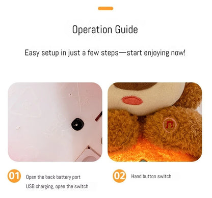 Breathing Soothing Plush Toy Glowing Light Soft Cute Stuffed Bear Bunny Plush Doll For Nap Nighttime Bedside Relaxation