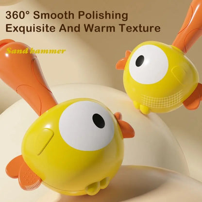 New Plastic Rattle with Crisp Sound Bright Appearance Handbell Cartoon Kid Maracas Sensory Grasp Toy