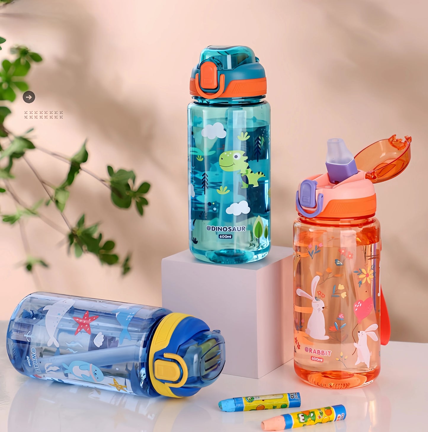 GOURDE ENFANT| Paille en sillicone, sans fuite le gourde POP™