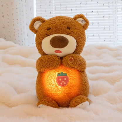 Breathing Soothing Plush Toy Glowing Light Soft Cute Stuffed Bear Bunny Plush Doll For Nap Nighttime Bedside Relaxation