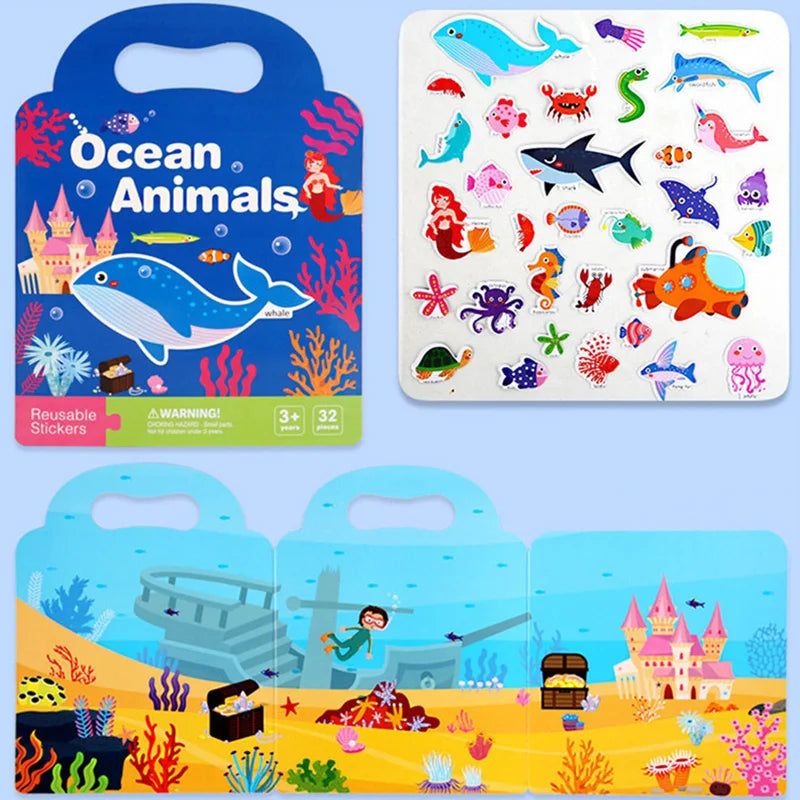STICKER BOOK | Quiet Book créatif  autocollants réutilisables- Mes Histoires- Adhésives™ 2-5ans