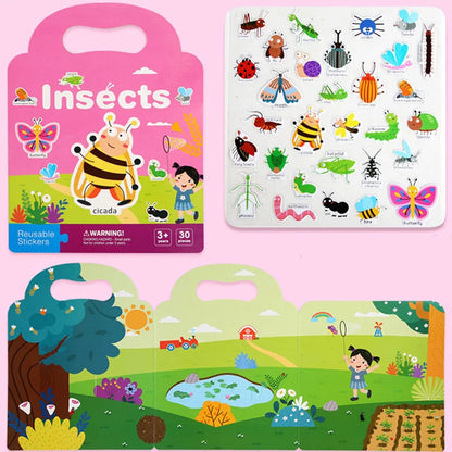 STICKER BOOK | Quiet Book créatif  autocollants réutilisables- Mes Histoires- Adhésives™ 2-5ans