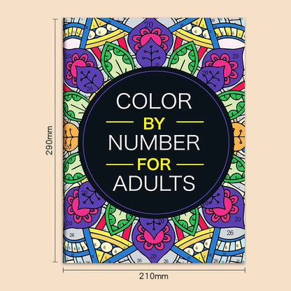 Color by Number for Adults Coloring Book 32 Pages Floral Mandala Design Stress Relief Relaxation Therapy Activity Book