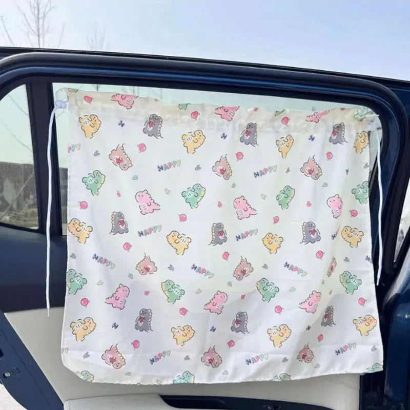PARE SOLEIL BÉBÉ VOITURE| Installation facile à ventouse rideau s'ouvre et se ferme