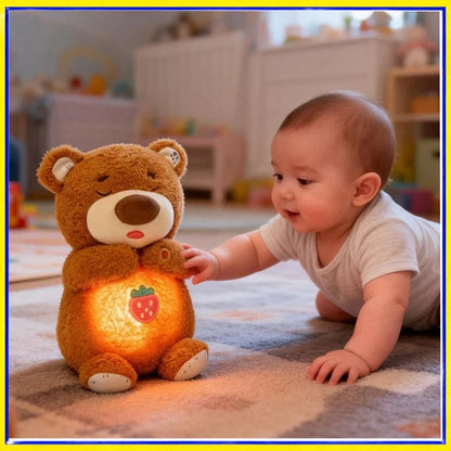 Breathing Soothing Plush Toy Glowing Light Soft Cute Stuffed Bear Bunny Plush Doll For Nap Nighttime Bedside Relaxation
