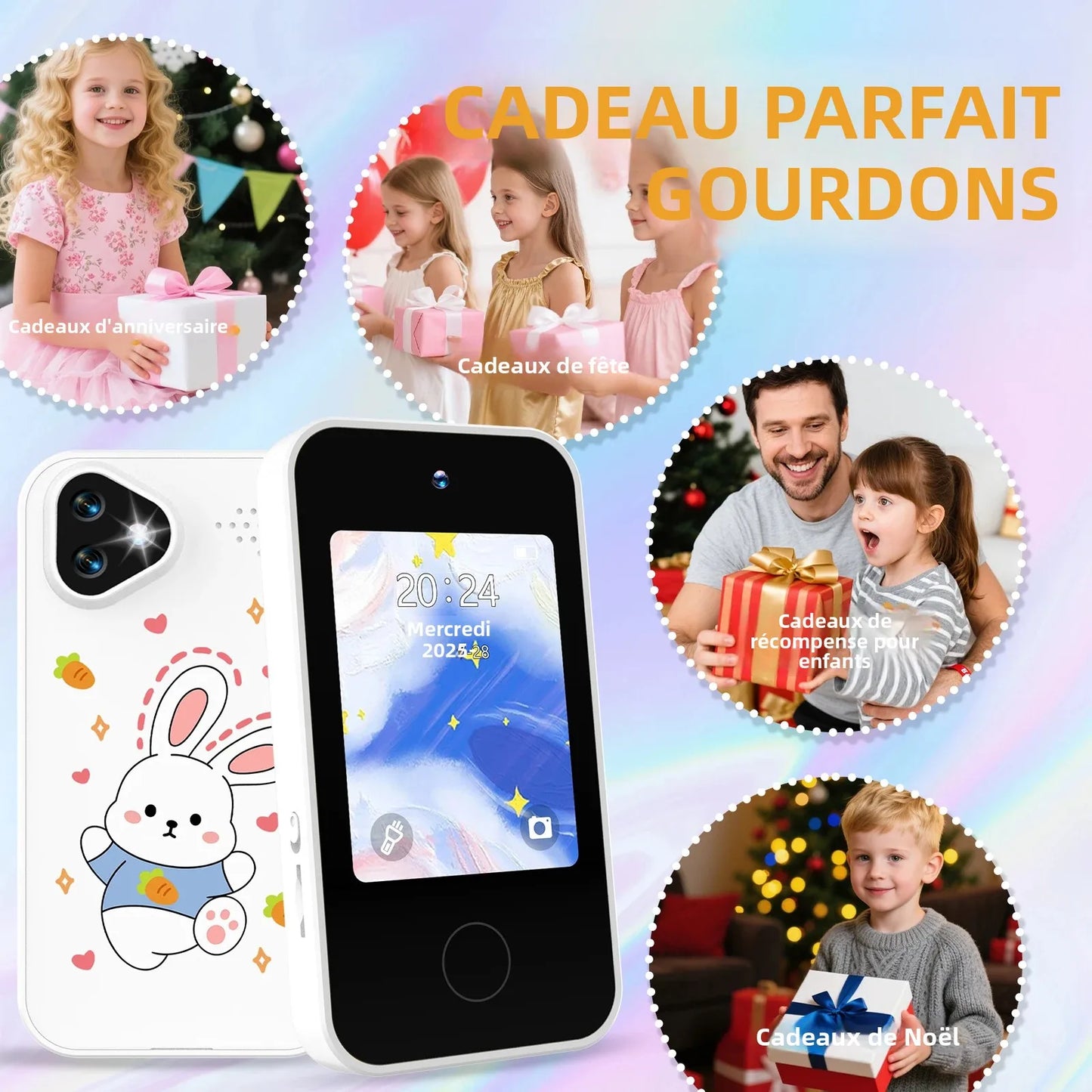 SMARTPHONE ENFANT|Jouet Éducatif sécuritaire sans Internet- Selfie-Phone™