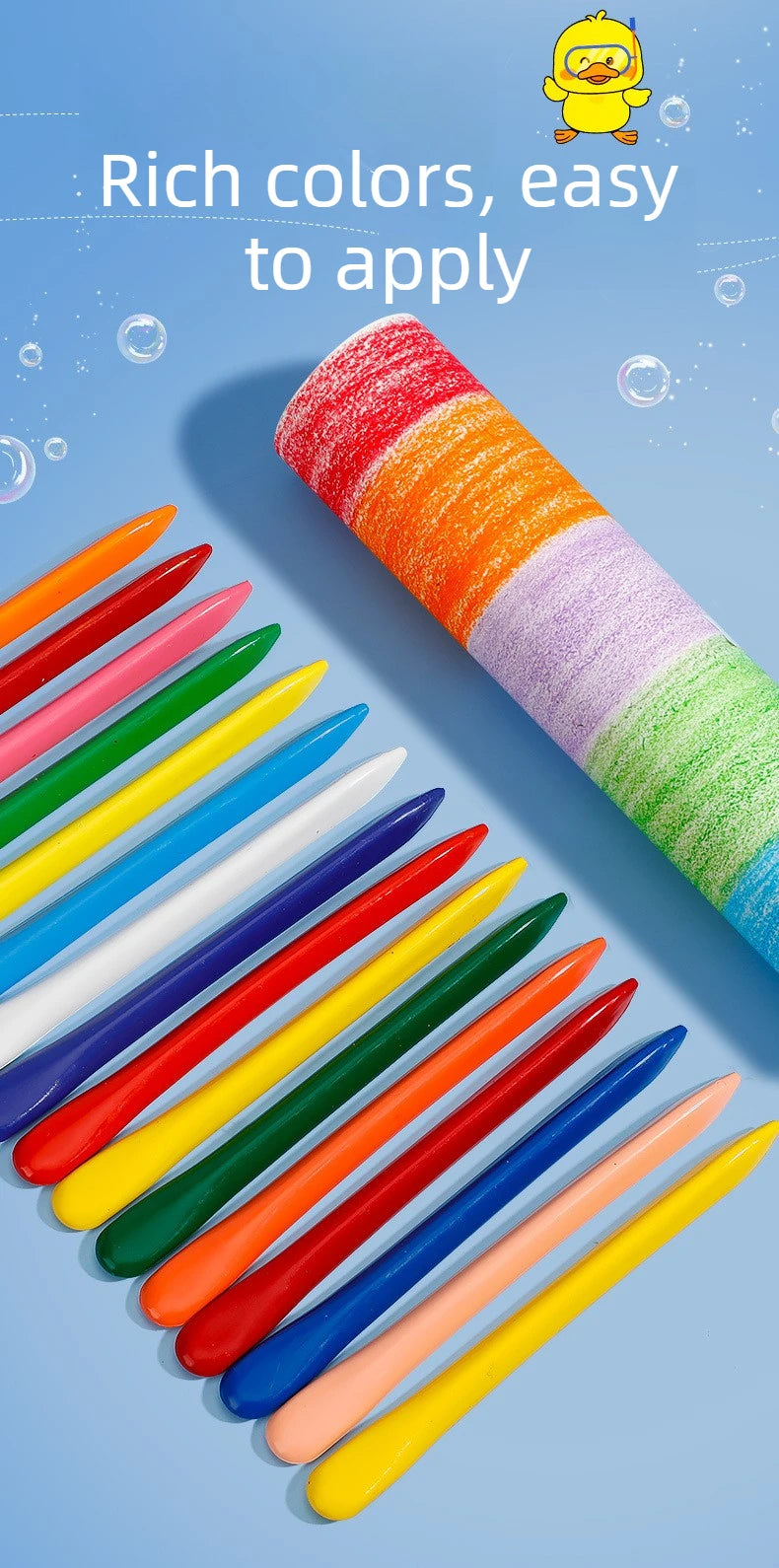 12-36 Color Kawaii Double-headed Triangle Crayon Children's Oil Painting Sticks Safe and Harmless Early Art Educational Supplies