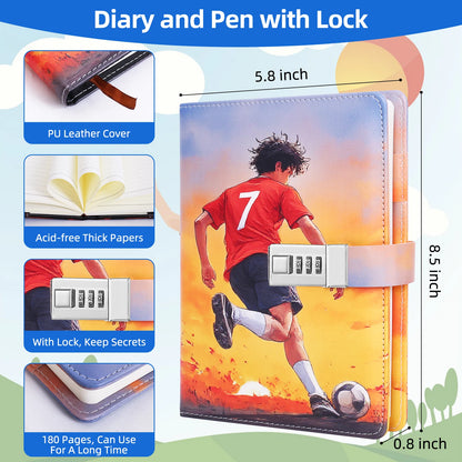 Diary With Lock for Kids,Journal for Boys With Lock and Key,Notebook With Lock for Teens Writing