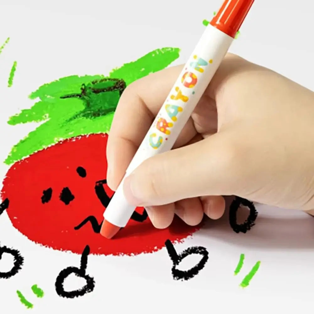 New 12/24 Color Crayon Set Washable Twist-Up Oil Pastels Silky Smooth Easy Grip Drawing Pen for Travel School Home Art Supplies
