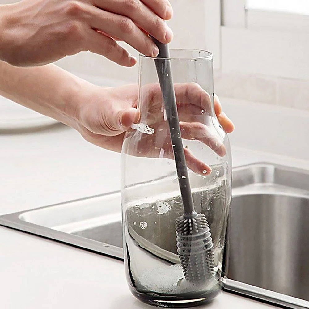 Brosse à bouteilles en Silicone,ou Brosse amovible votre choix