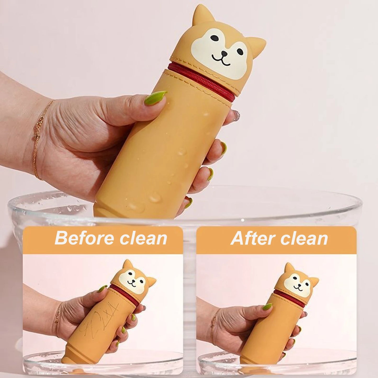Animal standing pencil case, pen holder suitable for students, school, office, back-to-school gifts