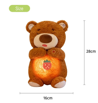 Breathing Soothing Plush Toy Glowing Light Soft Cute Stuffed Bear Bunny Plush Doll For Nap Nighttime Bedside Relaxation