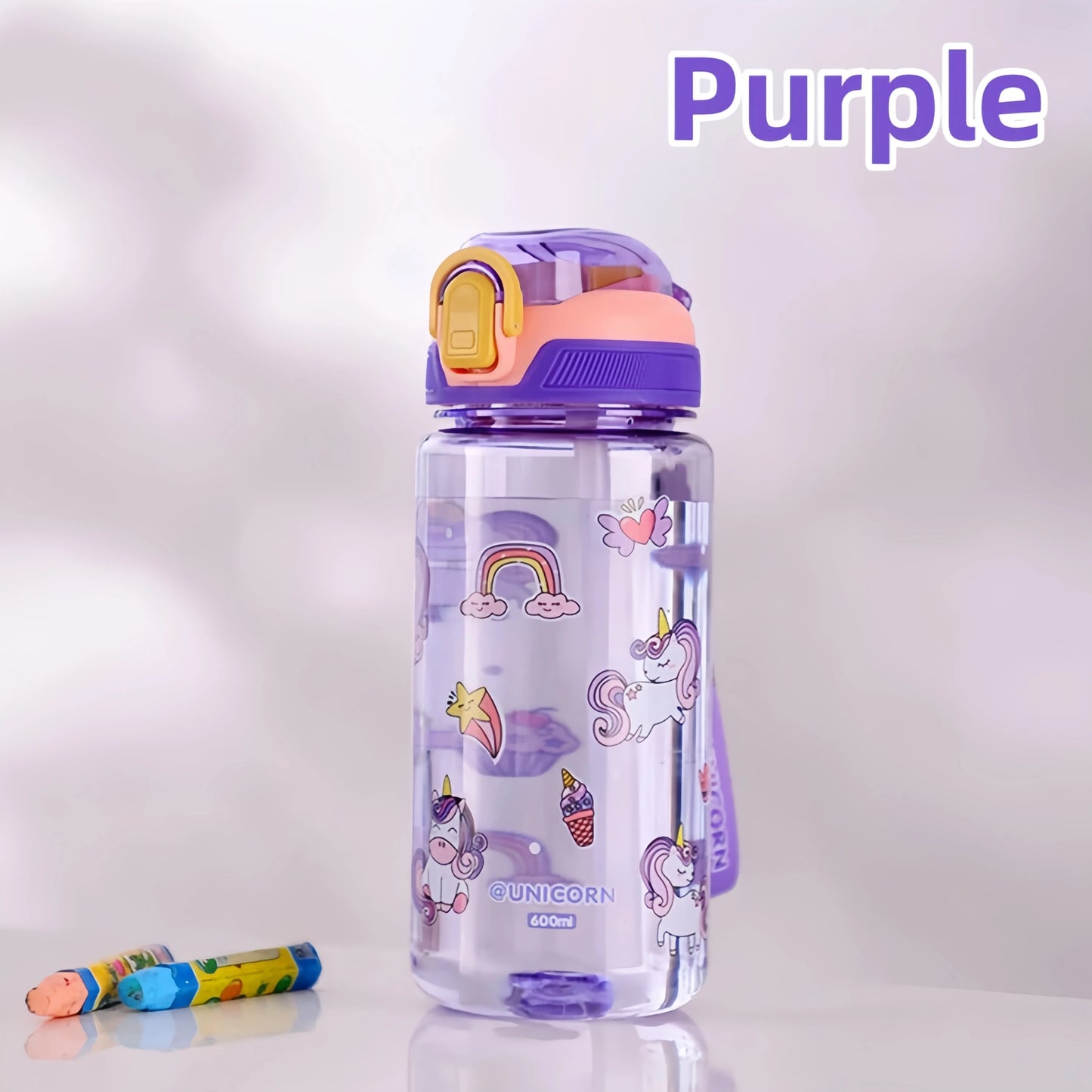 GOURDE ENFANT| Paille en sillicone, sans fuite le gourde POP™