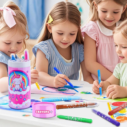12/24 Colors Wax Crayon For Kids Washable & Erasable Twist Crayons For Toddlers Drawing Coloring Crayon Set Back To School Gifts