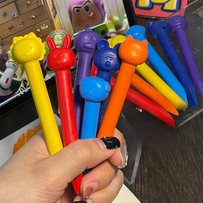 6/12 Color Plastic Crayons-Children's Non-Dirty-Hand, Suitable for Kindergarten Drawing, Graffiti Art & School Supplies