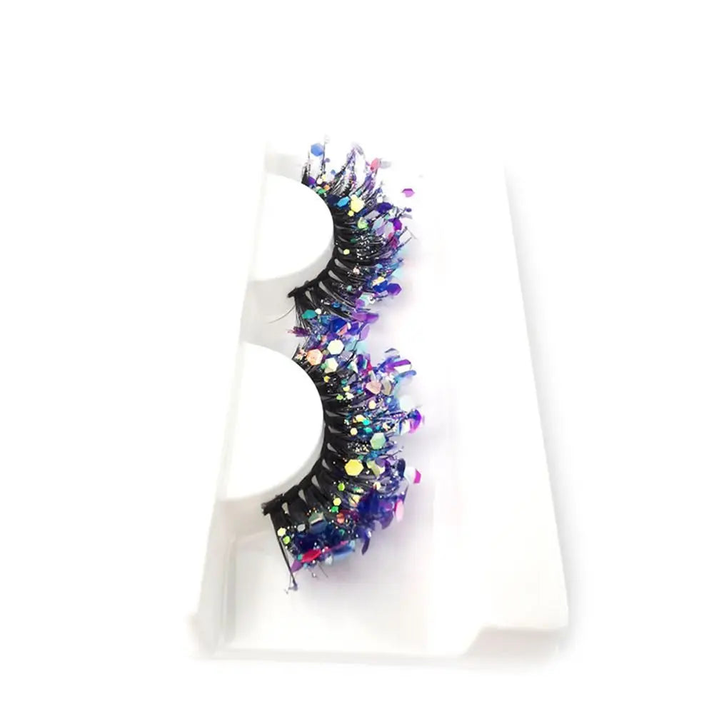 NEW 1 Pair 25mm 3D Luminous Mink Eyelashes Fluffy Dramatic Lashes Messy Long False Eyelashes Makeup Sequins Eye Lashes