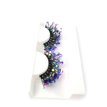 NEW 1 Pair 25mm 3D Luminous Mink Eyelashes Fluffy Dramatic Lashes Messy Long False Eyelashes Makeup Sequins Eye Lashes