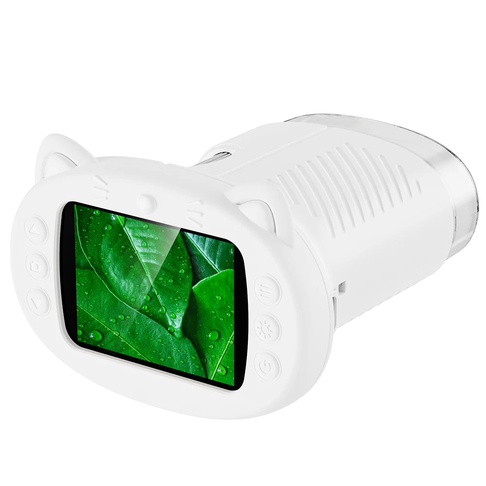 Handheld Kids Microscope Science Education Toy  2.4-Inch Screen 1000x Pocket Microscope Christmas Birthday Gift for Boys & Girls