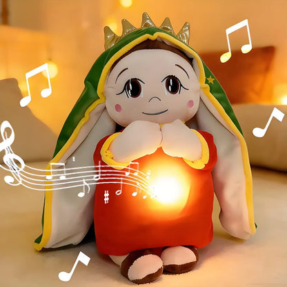 Maria Children Music Soothing Breathing Doll Jesus Plush Toys Sleep Companion Toy Sound and Light Dolls Christmas Birthday Gift