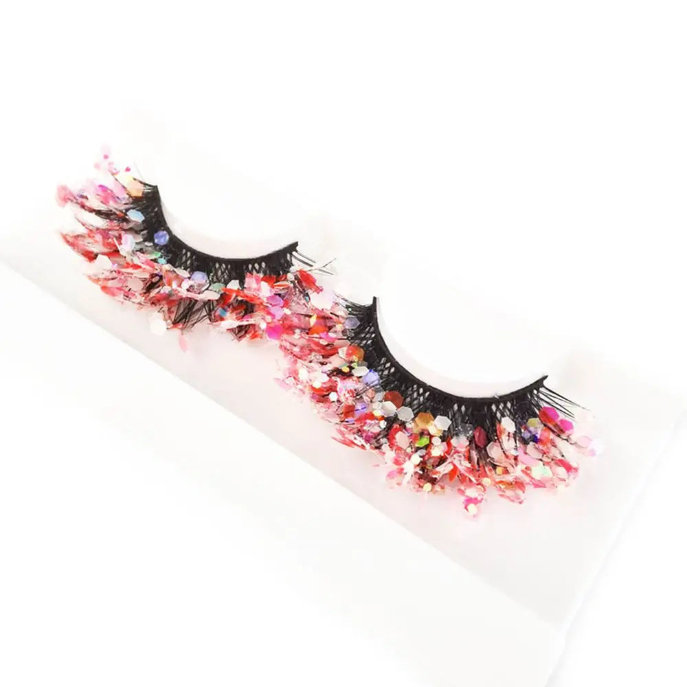 NEW 1 Pair 25mm 3D Luminous Mink Eyelashes Fluffy Dramatic Lashes Messy Long False Eyelashes Makeup Sequins Eye Lashes