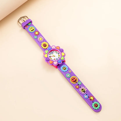Montre enfant fille| Analogique en sillicone pour apprendre la lecture de l'heure avec 2 aiguilles
