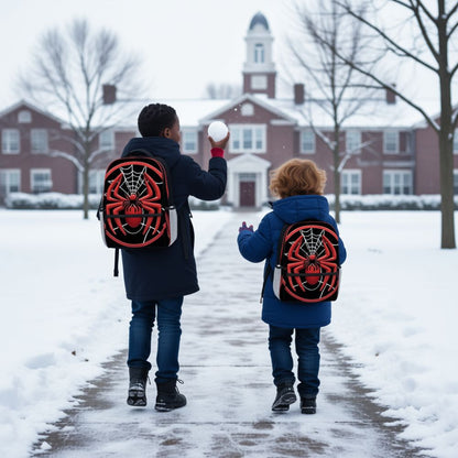  Sac à dos maternelle garçon araignée rouge 3 morceaux taille bonne de 5-11 ans