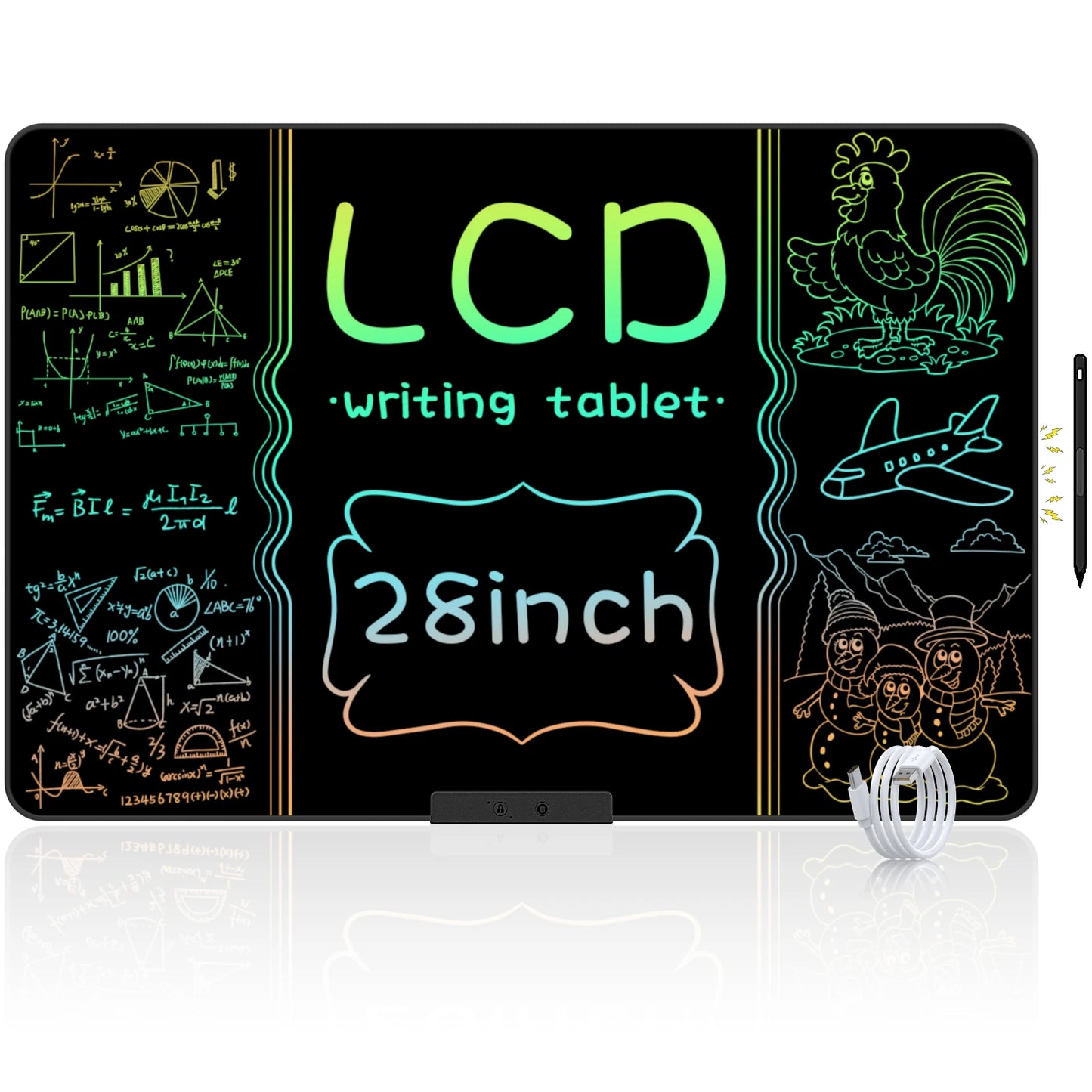 32/28/20/16 Inch Electronic Drawing Board USB Rechargeable LCD Writing Tablet Drawing Painting Educational Learning Toy for Kids