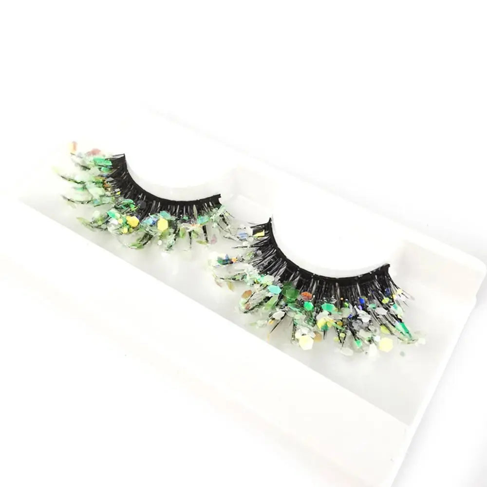 NEW 1 Pair 25mm 3D Luminous Mink Eyelashes Fluffy Dramatic Lashes Messy Long False Eyelashes Makeup Sequins Eye Lashes