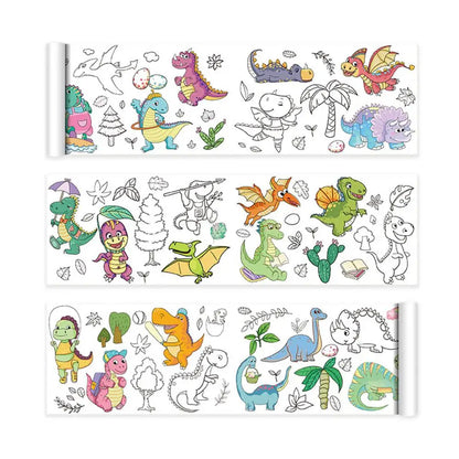 Children's Drawing Roll Sticky Color Filling Paper Graffiti Scroll Coloring Paper Roll For Kids DIY Painting Educational Toys