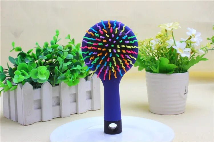 brosse à cheveux | Brosse Arc-en-ciel et miroire Magique ✨