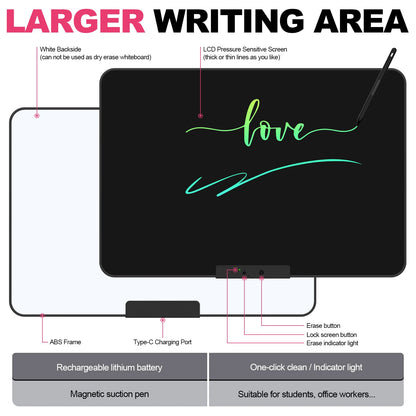 32/28/20/16 Inch Electronic Drawing Board USB Rechargeable LCD Writing Tablet Drawing Painting Educational Learning Toy for Kids