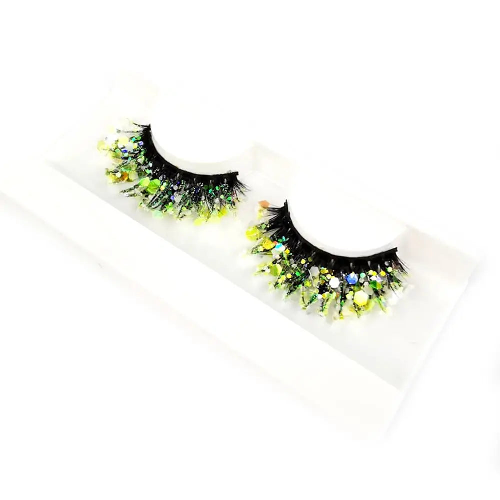NEW 1 Pair 25mm 3D Luminous Mink Eyelashes Fluffy Dramatic Lashes Messy Long False Eyelashes Makeup Sequins Eye Lashes