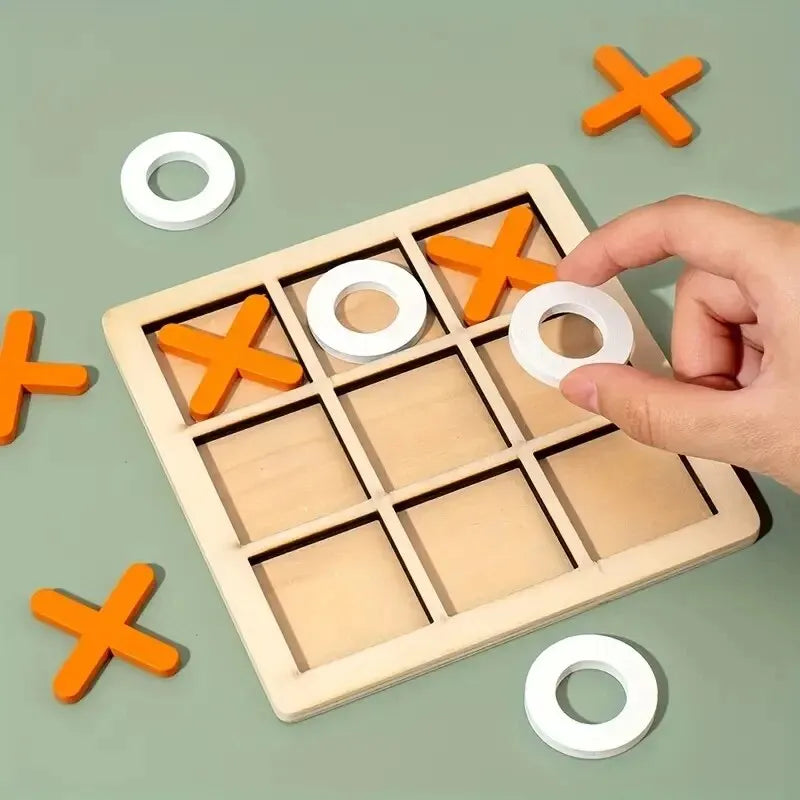 Jeu de TIC-TAC-TOE Montessori en Bois pour Enfant