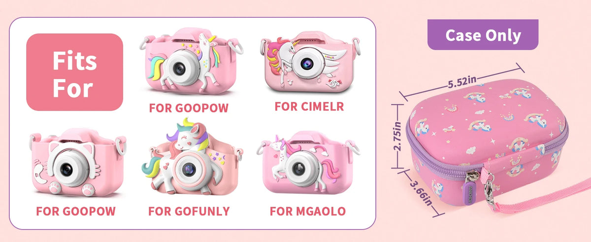 (Case only) Kids Camera Case for Goopow/for Mgaolo/for CIMELR/for Seckton/for OZMI/for Dylanto Digital Camera Toys