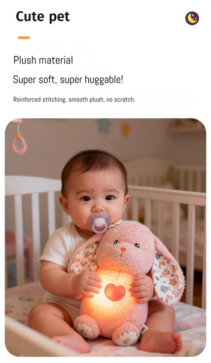 Breathing Soothing Plush Toy Glowing Light Soft Cute Stuffed Bear Bunny Plush Doll For Nap Nighttime Bedside Relaxation