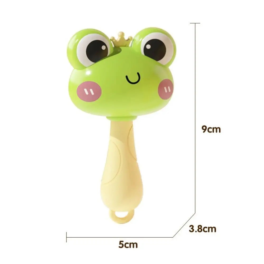 New Plastic Rattle with Crisp Sound Bright Appearance Handbell Cartoon Kid Maracas Sensory Grasp Toy