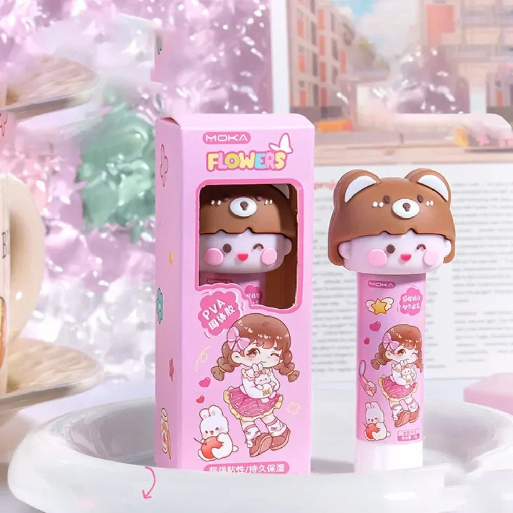 1PCS Kawaii Cartoon Capybara Solid Glue DIY PVA Glue Stick Stationery Supplies Super Strong Adhesives School Office