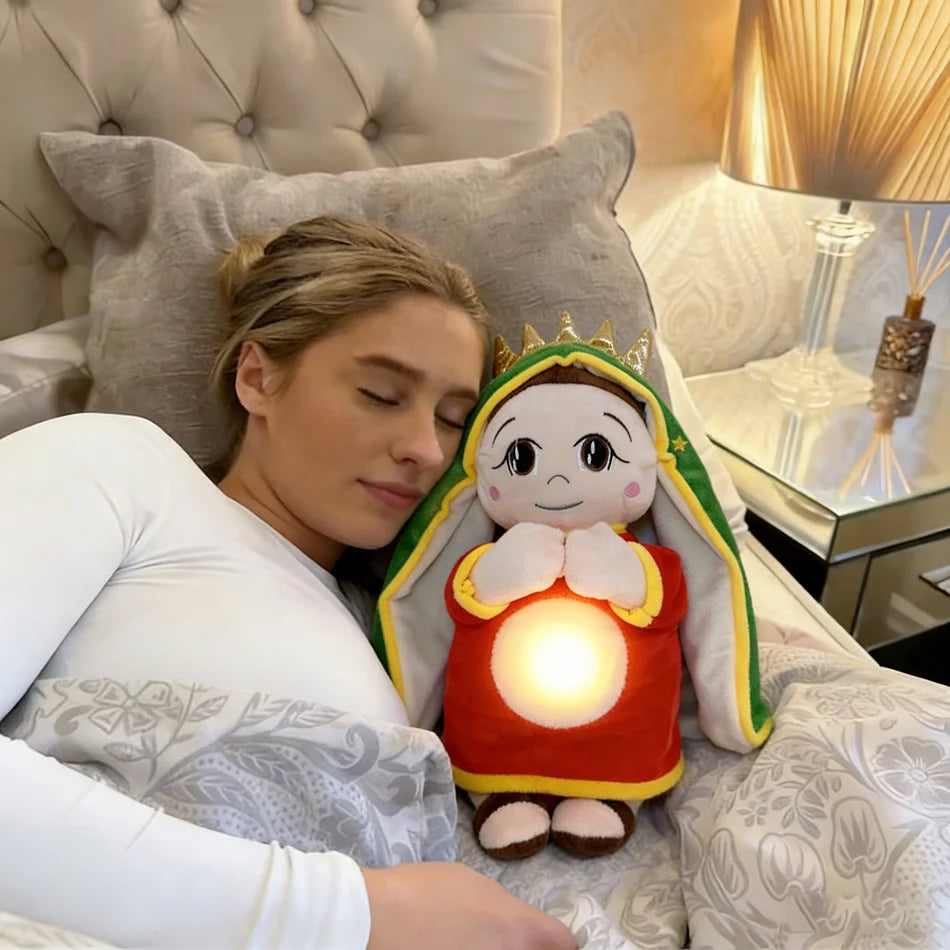 Maria Children Music Soothing Breathing Doll Jesus Plush Toys Sleep Companion Toy Sound and Light Dolls Christmas Birthday Gift