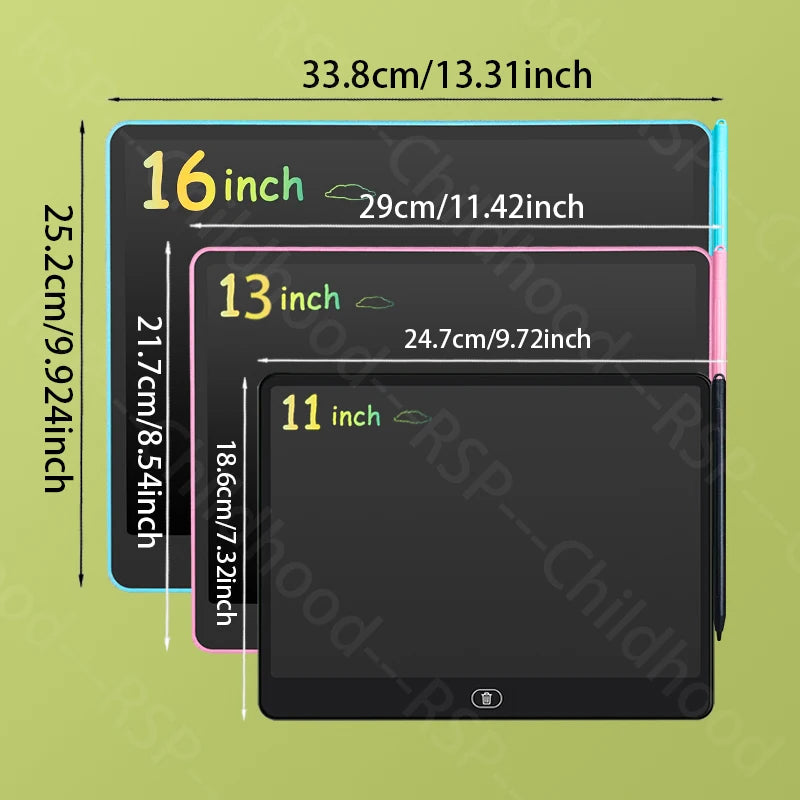 TABLETTE D'ÉCRITURE | Ardoise Magique LCD Griffonneuse™ Ecologique #11-13-16