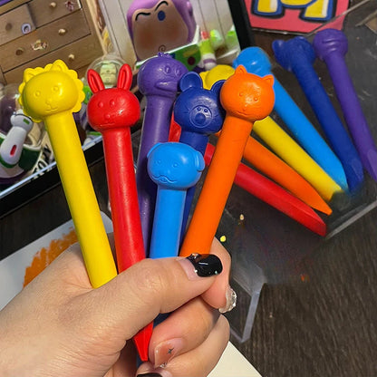 6/12 Color Plastic Crayons-Children's Non-Dirty-Hand, Suitable for Kindergarten Drawing, Graffiti Art & School Supplies
